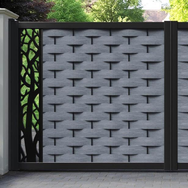 Ripple Twilight Straight Top Driveway Gate - Anthracite - End Screen