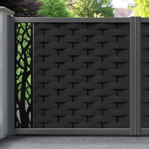 Ripple Twilight Straight Top Driveway Gate - Black - End Screen