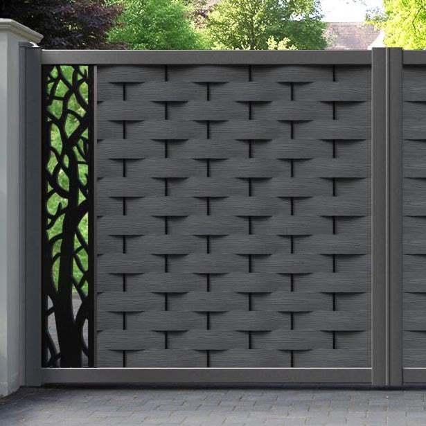 Ripple Twilight Straight Top Driveway Gate - Dark Grey - End Screen
