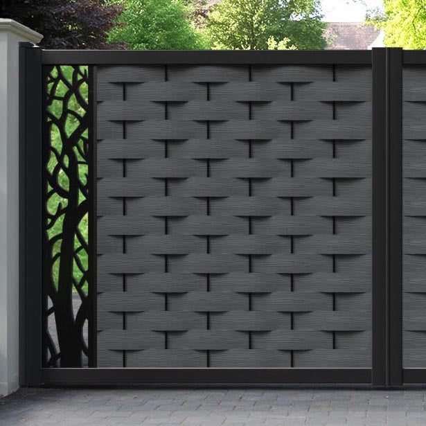 Ripple Twilight Straight Top Driveway Gate - Dark Grey - End Screen
