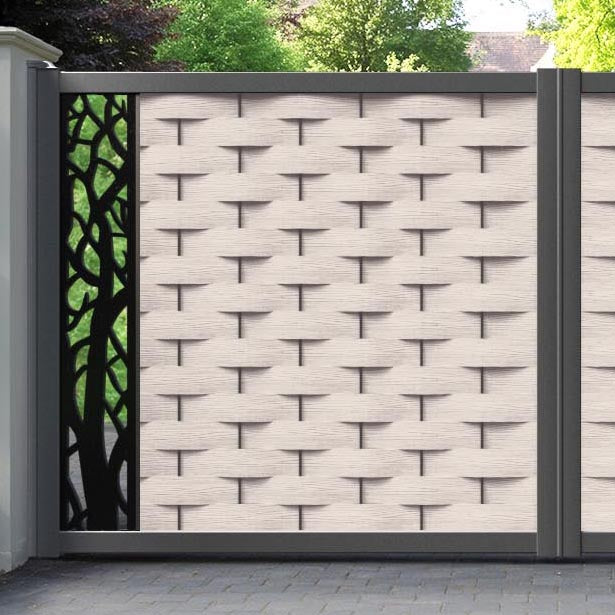 Ripple Twilight Straight Top Driveway Gate - Mid Stone - End Screen