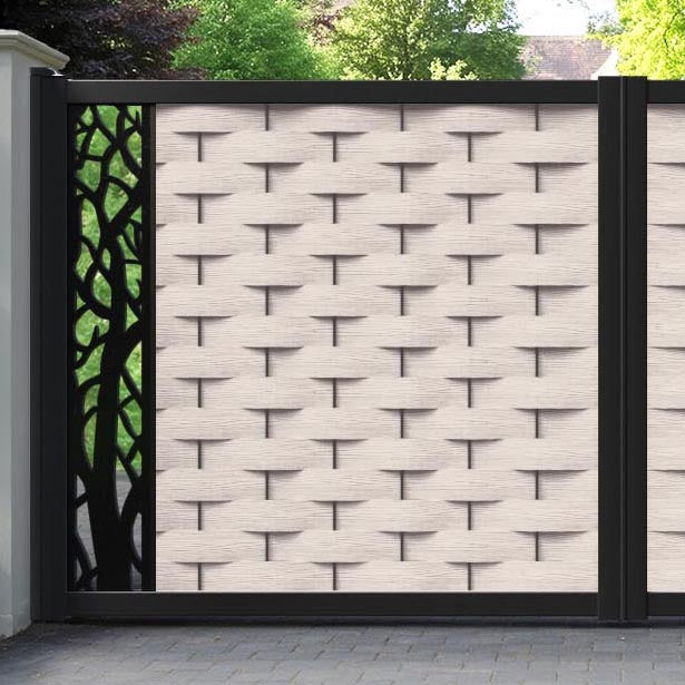 Ripple Twilight Straight Top Driveway Gate - Mid Stone - End Screen