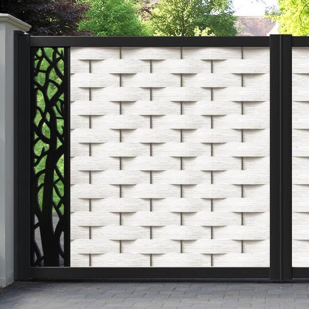 Ripple Twilight Straight Top Driveway Gate - Light Stone - End Screen