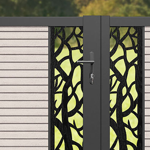 Hudson Twilight Straight Top Driveway Gate - Mid Stone - Middle Screen