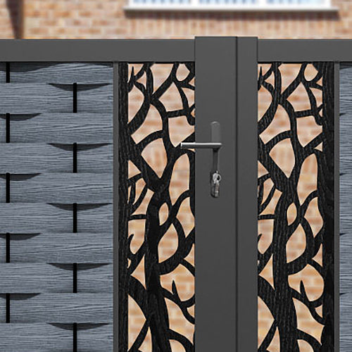 Ripple Twilight Straight Top Driveway Gate - Anthracite - Middle Screen