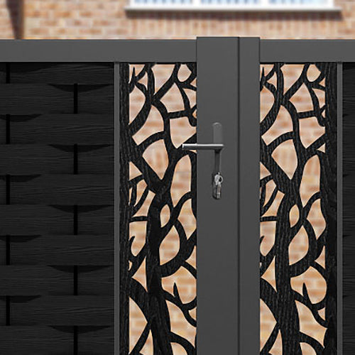 Ripple Twilight Straight Top Driveway Gate - Black - Middle Screen