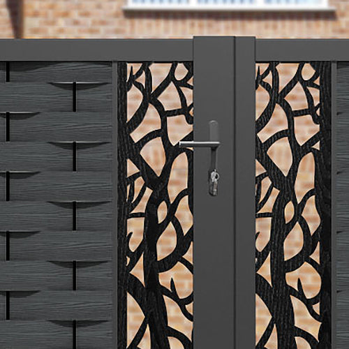 Ripple Twilight Straight Top Driveway Gate - Dark Grey - Middle Screen