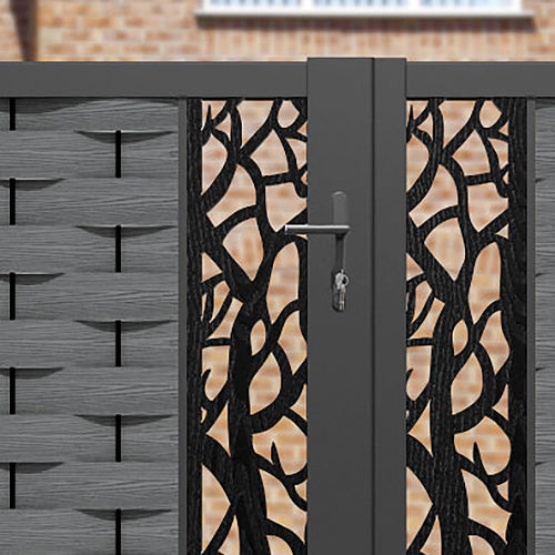 Ripple Twilight Straight Top Driveway Gate - Mid Grey - Middle Screen