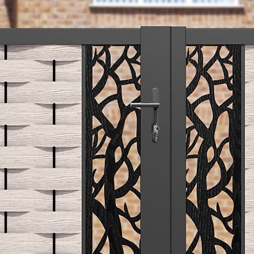 Ripple Twilight Straight Top Driveway Gate - Mid Stone - Middle Screen