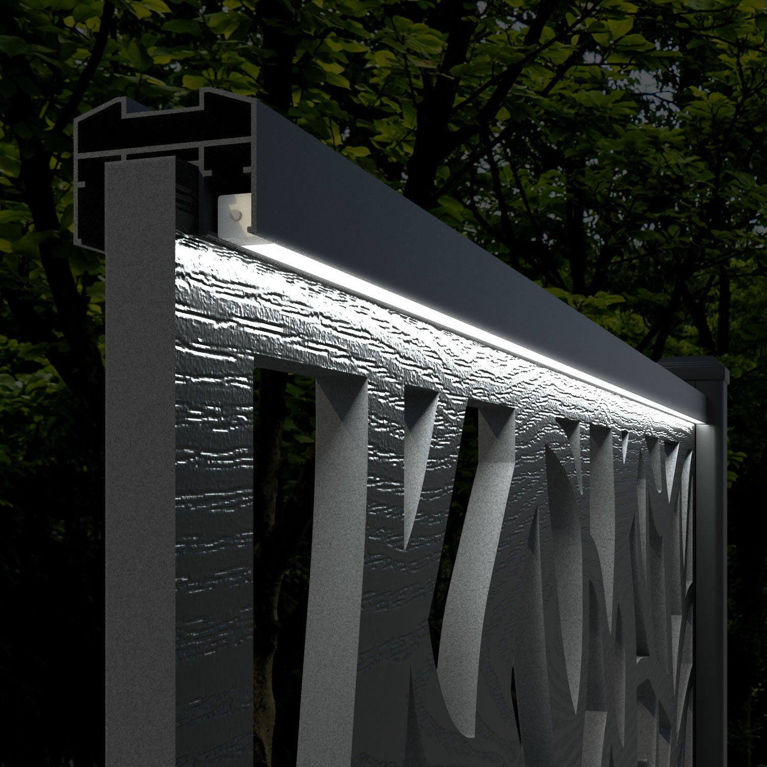 Ripple Twilight Fence Panel - Light Oak - with our composite posts