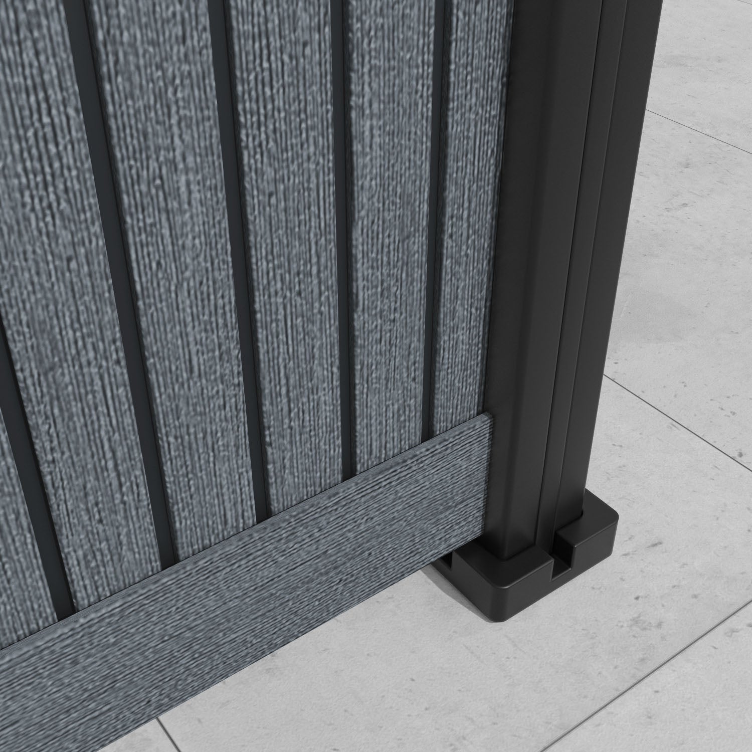 Virtis Nazira Fence Panel - Anthracite - with our composite posts