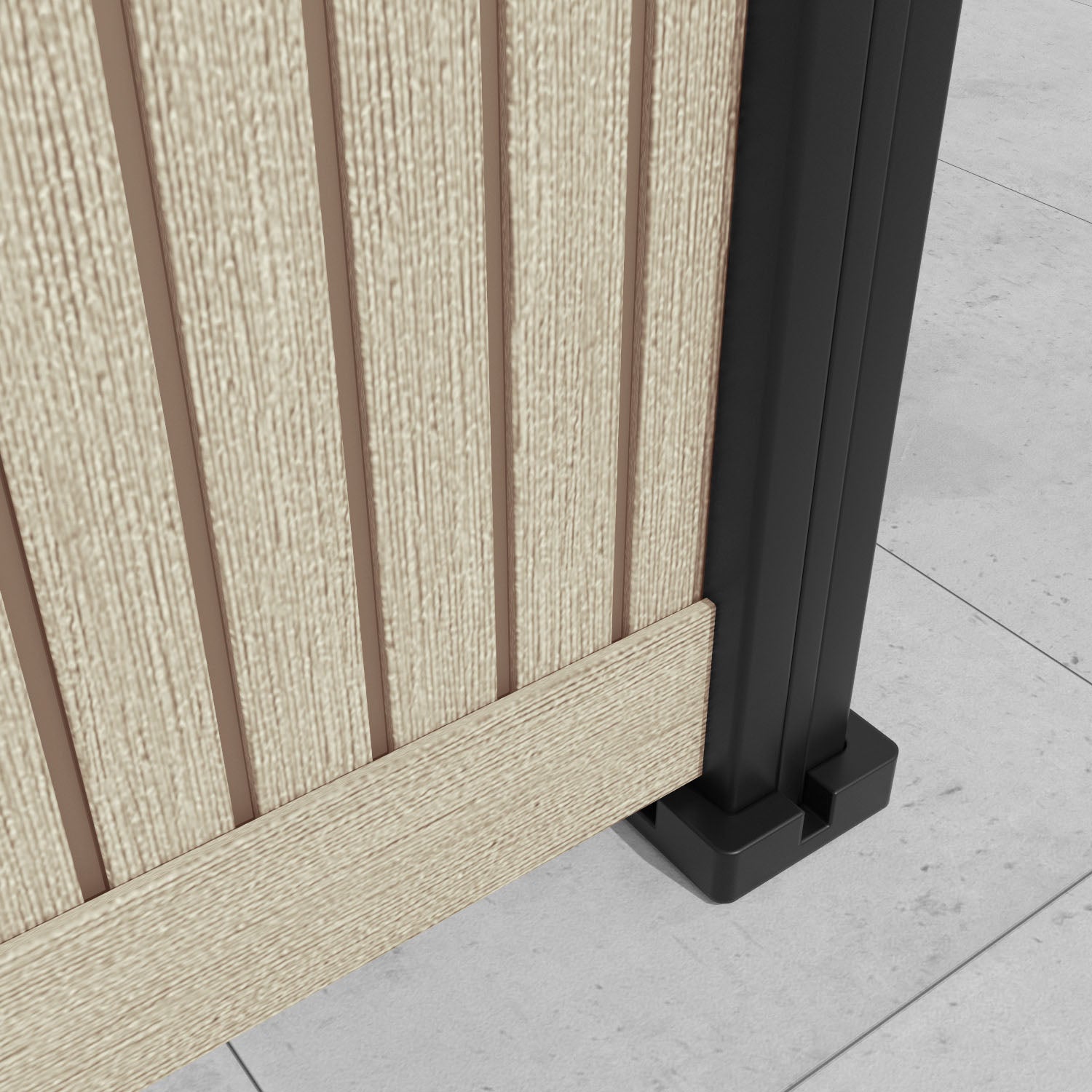 Virtis Linea Fence Panel - Light Oak - with our composite posts
