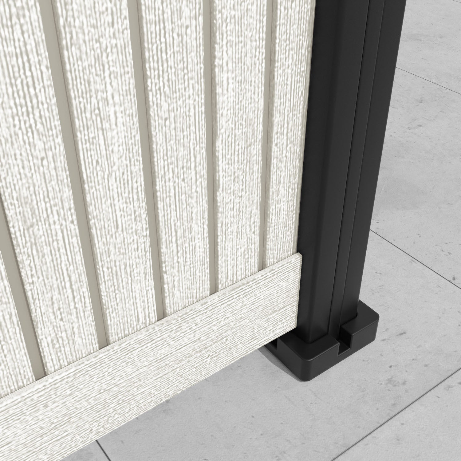 Virtis Twilight Fence Panel - Light Stone - with our composite posts