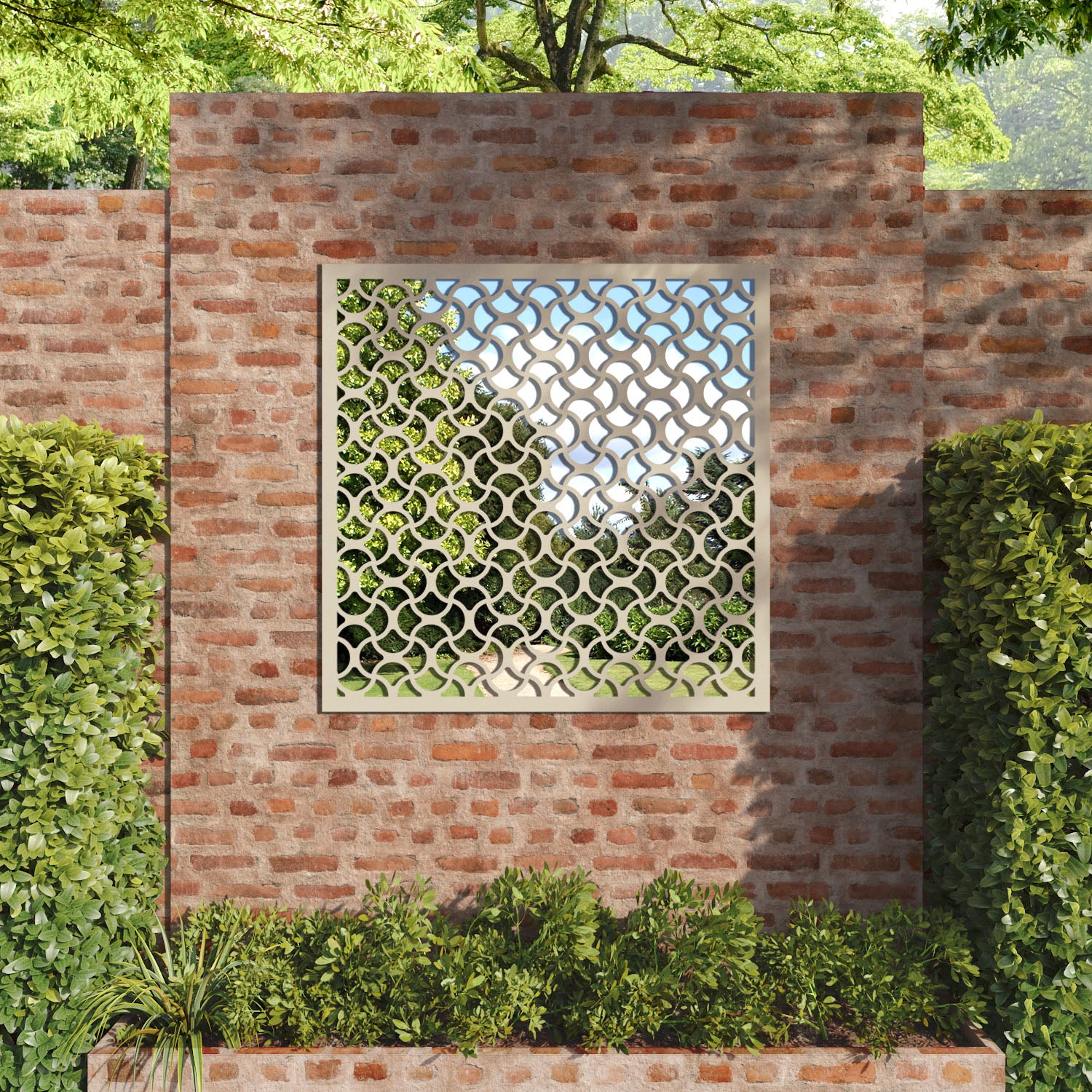 Vida outdoor decorative mirrored panel