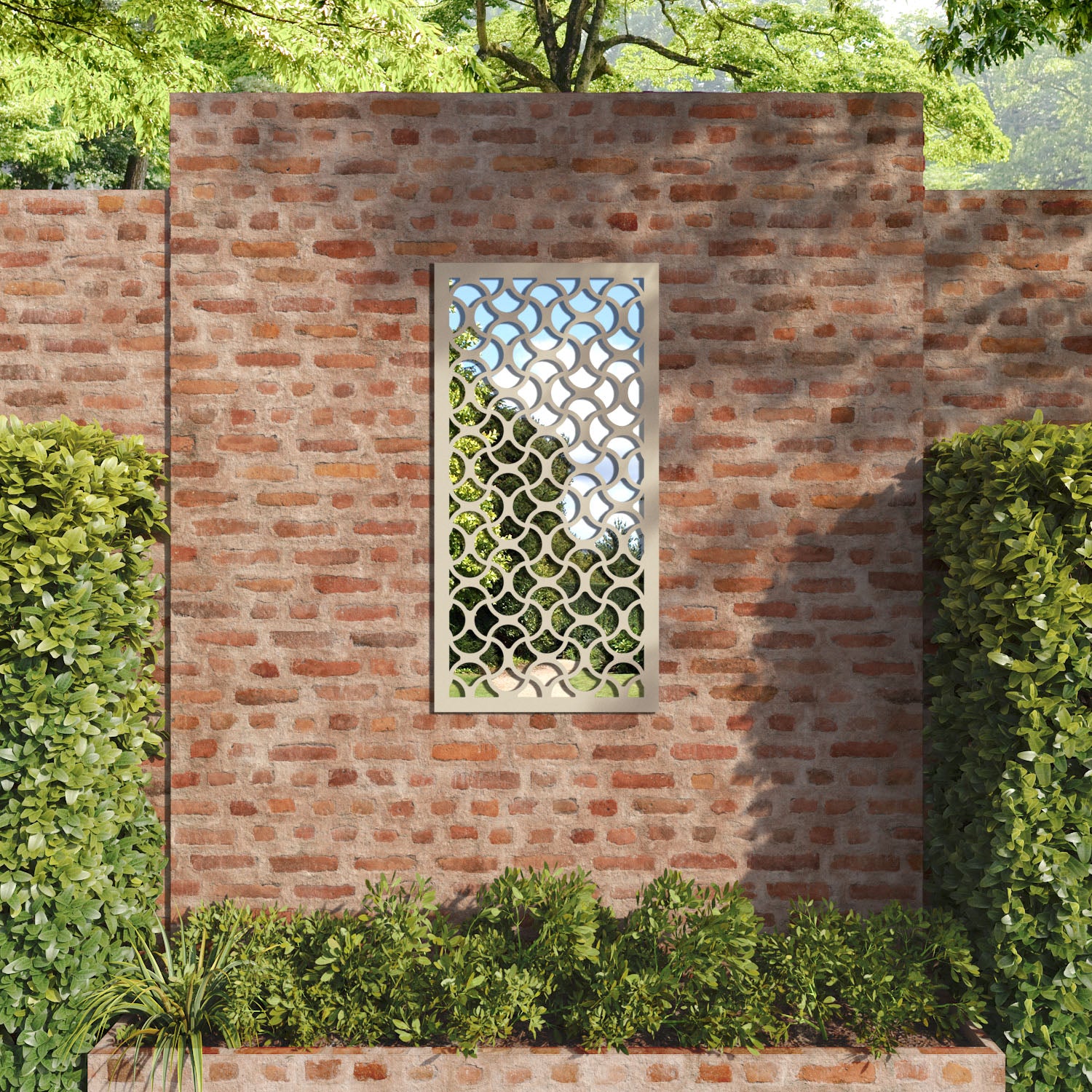 Vida outdoor decorative mirrored panel