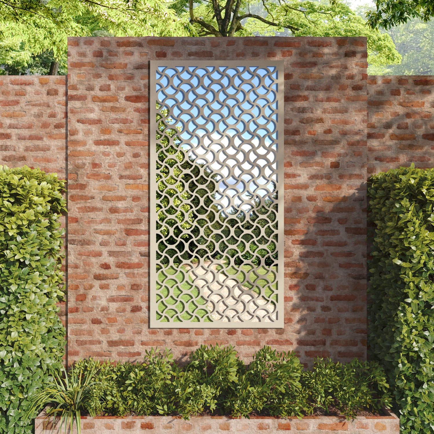 Vida outdoor decorative mirrored panel