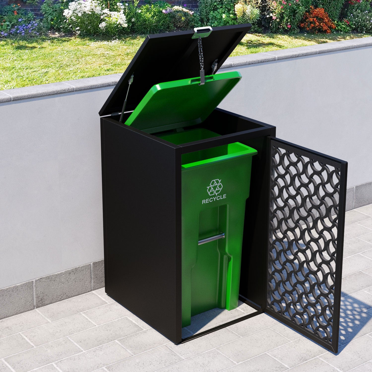 Black 3 Bin Store with Vida Door Screen