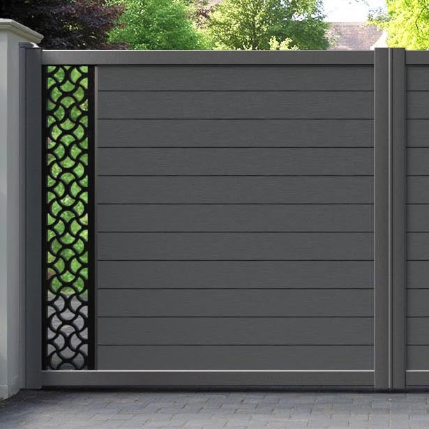Fusion Vida Straight Top Driveway Gate - Dark Grey - End Screen