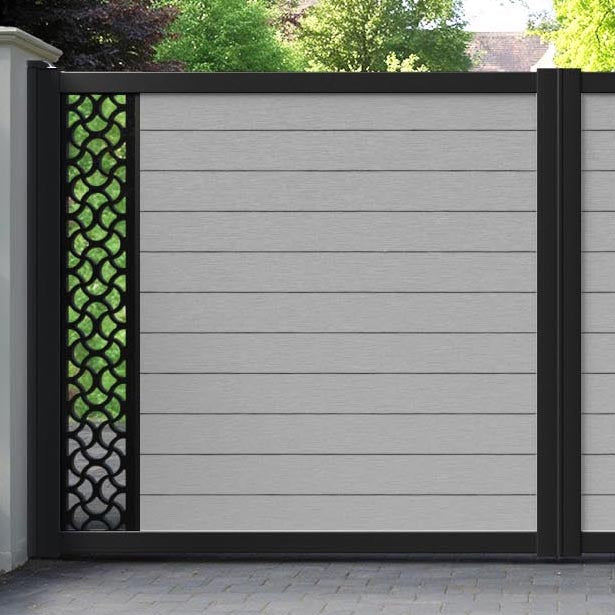 Fusion Vida Straight Top Driveway Gate - Light Grey - End Screen