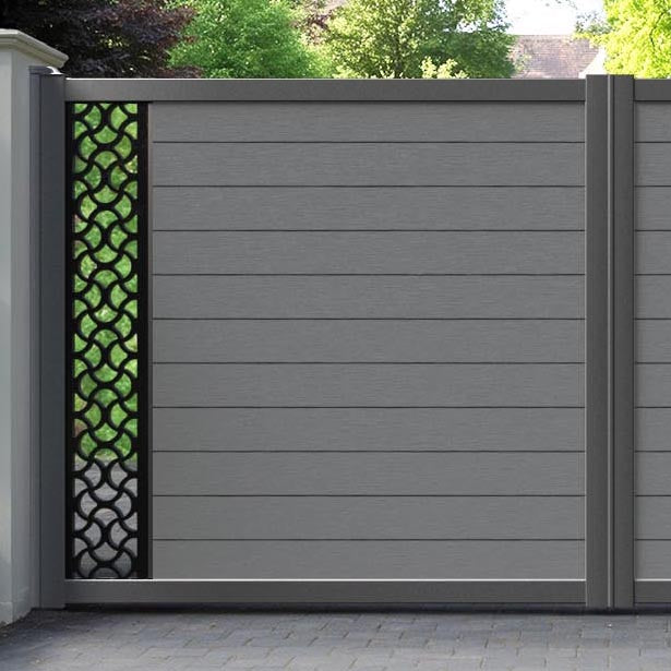 Fusion Vida Straight Top Driveway Gate - Mid Grey - End Screen