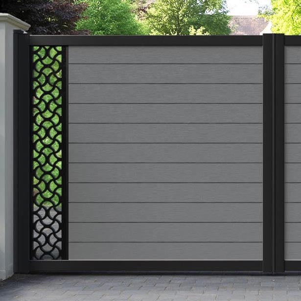 Fusion Vida Straight Top Driveway Gate - Mid Grey - End Screen