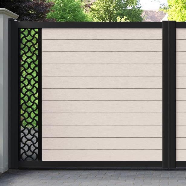 Fusion Vida Straight Top Driveway Gate - Mid Stone - End Screen