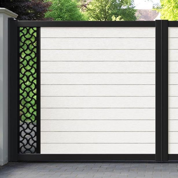 Fusion Vida Straight Top Driveway Gate - Light Stone - End Screen