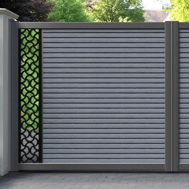 Hudson Vida Straight Top Driveway Gate - Anthracite - End Screen