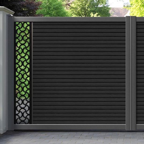 Hudson Vida Straight Top Driveway Gate - Black - End Screen