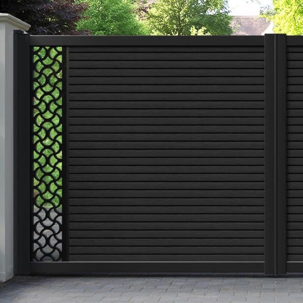 Hudson Vida Straight Top Driveway Gate - Black - End Screen