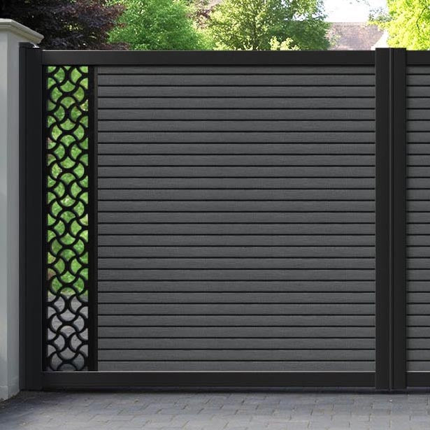 Hudson Vida Straight Top Driveway Gate - Dark Grey - End Screen