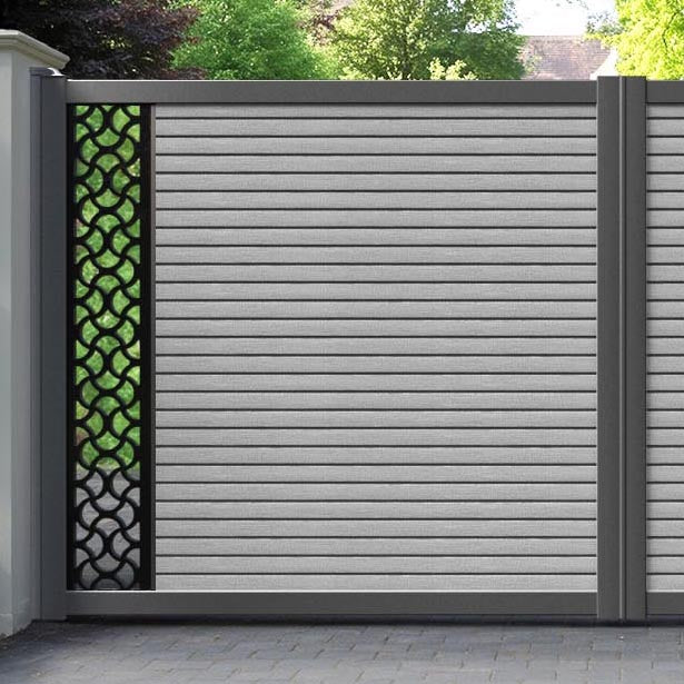 Hudson Vida Straight Top Driveway Gate - Light Grey - End Screen