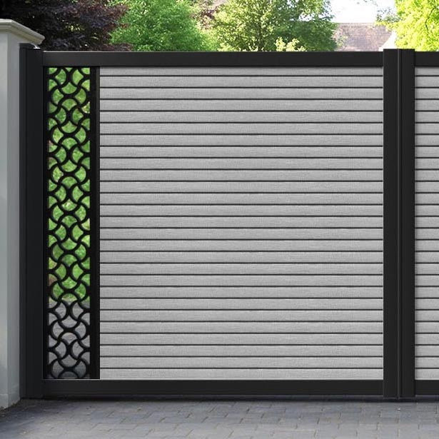 Hudson Vida Straight Top Driveway Gate - Light Grey - End Screen
