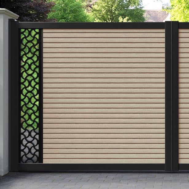 Hudson Vida Straight Top Driveway Gate - Light Oak - End Screen