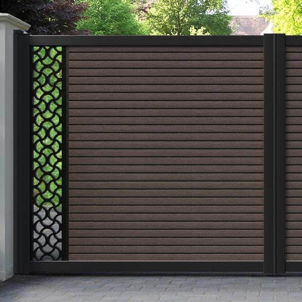 Hudson Vida Straight Top Driveway Gate - Mid Brown - End Screen
