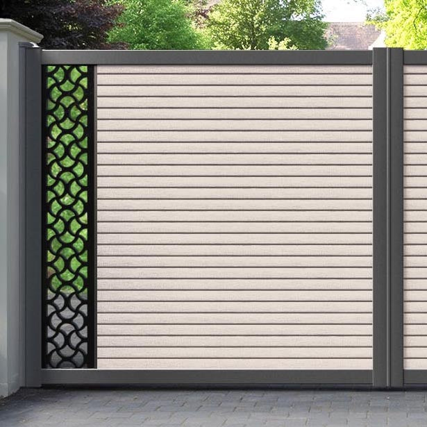 Hudson Vida Straight Top Driveway Gate - Mid Stone - End Screen
