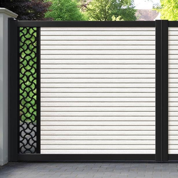 Hudson Vida Straight Top Driveway Gate - Light Stone - End Screen