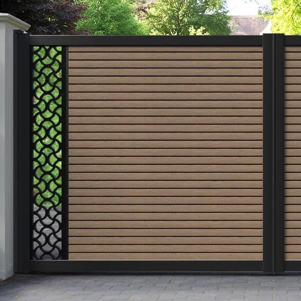 Hudson Vida Straight Top Driveway Gate - Teak - End Screen