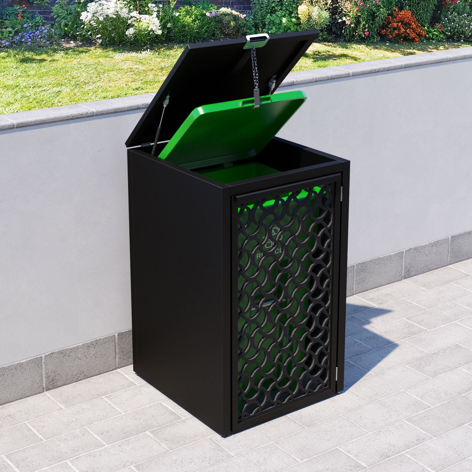 Black 2 Bin Store with Vida Door Screen
