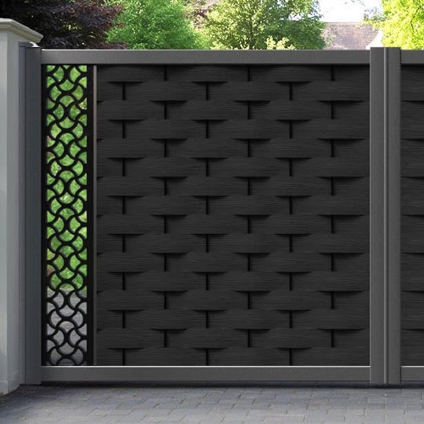 Ripple Vida Straight Top Driveway Gate - Black - End Screen