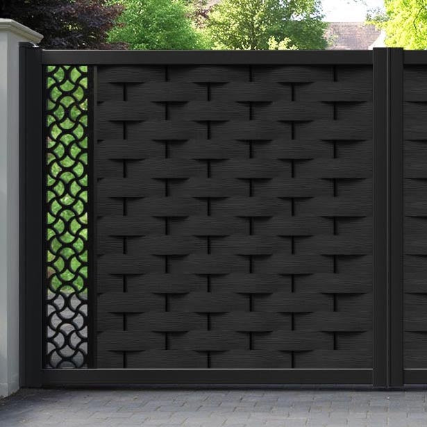 Ripple Vida Straight Top Driveway Gate - Black - End Screen