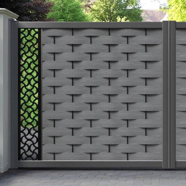 Ripple Vida Straight Top Driveway Gate - Mid Grey - End Screen