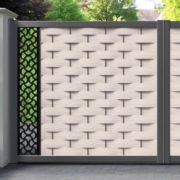 Ripple Vida Straight Top Driveway Gate - Mid Stone - End Screen