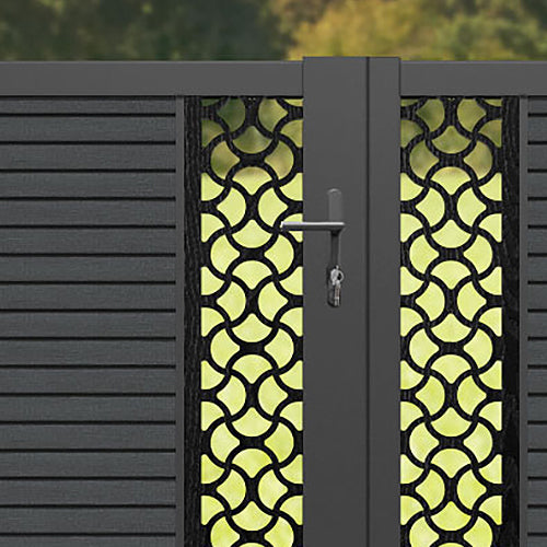 Hudson Vida Straight Top Driveway Gate - Dark Grey - Middle & End Screen