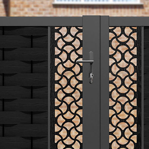 Ripple Vida Straight Top Driveway Gate - Black - Middle Screen