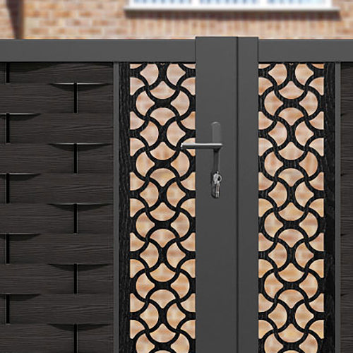 Ripple Vida Straight Top Driveway Gate - Dark Oak - Middle & End Screen