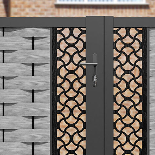 Ripple Vida Straight Top Driveway Gate - Light Grey - Middle & End Screen