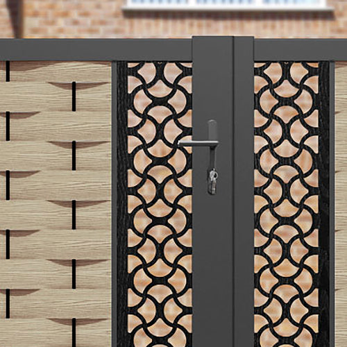 Ripple Vida Straight Top Driveway Gate - Light Oak - Middle & End Screen