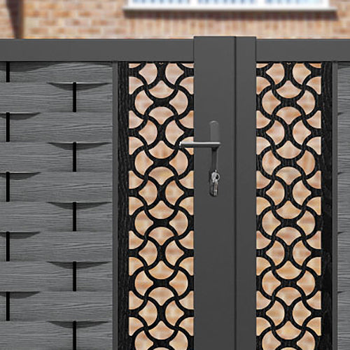 Ripple Vida Straight Top Driveway Gate - Mid Grey - Middle & End Screen