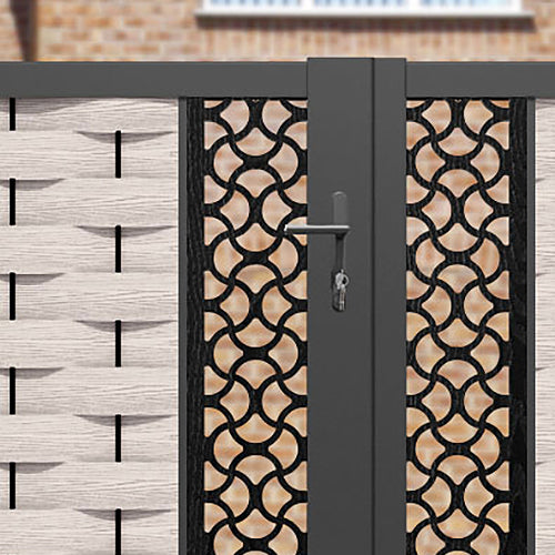 Ripple Vida Straight Top Driveway Gate - Mid Stone - Middle & End Screen